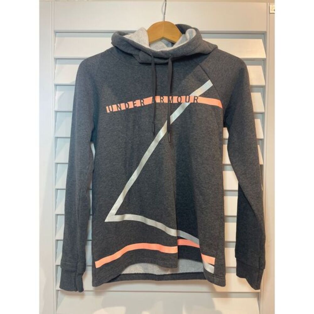 Under‎ Armour Hoodie Pullover Athleisure Activewear Gray Peach White Size XS